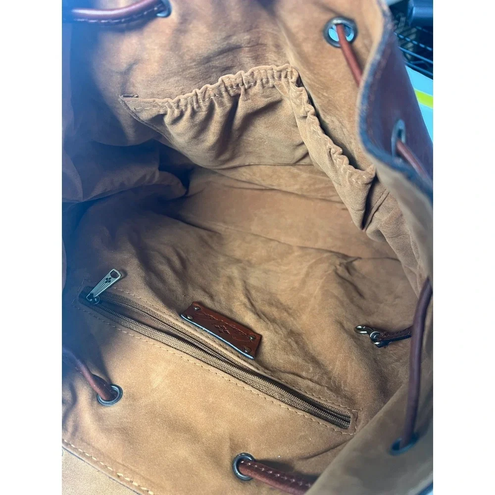 Patricia Nash Leather Backpack Bag Brown Renaissance Coin Tobacco W Tags Unused